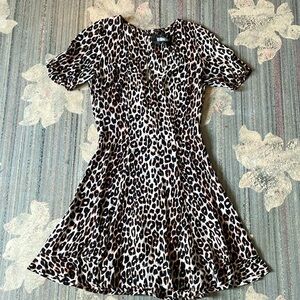 Reformation viscose leopard print dress 0